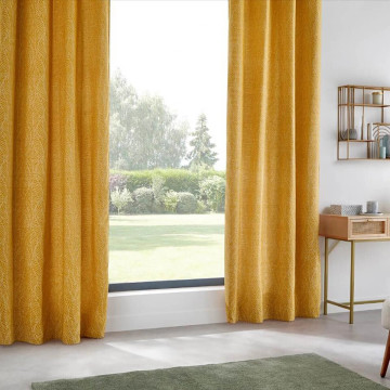 Rideau 140x260 Chenille feuille ocre Atmosphera - Le Dépôt Bailleul