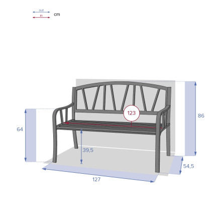 Housse protection pour banc extérieur Hespéride - Gris