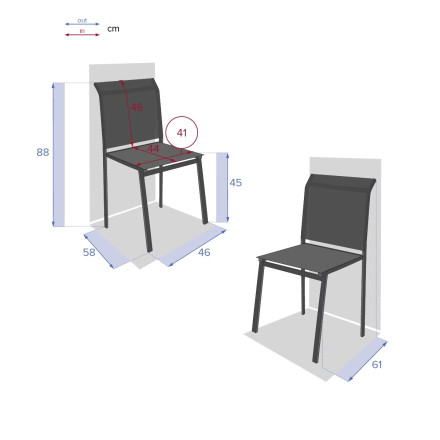 Chaise extérieur Essentia anthracite Hespéride - Le Dépôt Bailleul