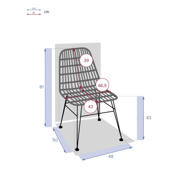 Chaise extérieure Lambada sésame & graphite Hespéride - Le Dépôt Bailleul