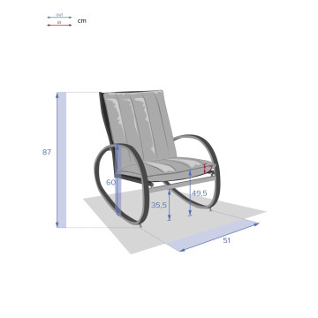 Fauteuil à bascule Nevada noir graphite Hespéride - Le Dépôt Bailleul