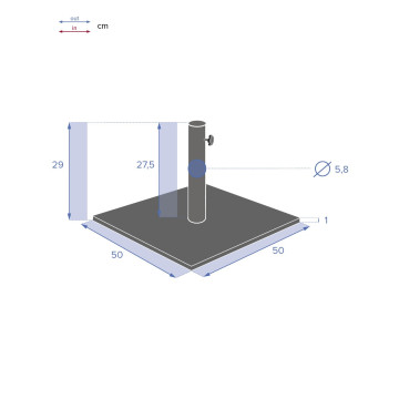 Pied de parasol style plaque gris Hespéride 20 kg - Le Dépôt Bailleul
