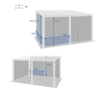 Rideaux opaques pour tonnelle 4x3m Avila Hespéride - Le Dépôt Bailleul