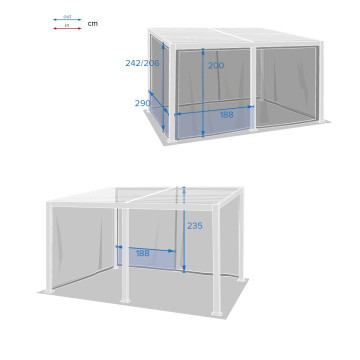 Rideaux moustiquaires tonnelle 4m Avila Hespéride - Le Dépôt Bailleul