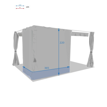 4 rideaux gris ardoise tonnelle rectangulaire Palmeira -Dépôt Bailleul