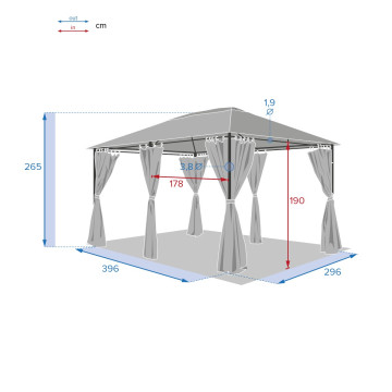 6 rideaux pour tonnelle Santorini gris ardoise - Le Dépôt Bailleul