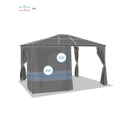 Rideaux de tonnelle Belize ardoise Hespéride - Le Dépôt Bailleul