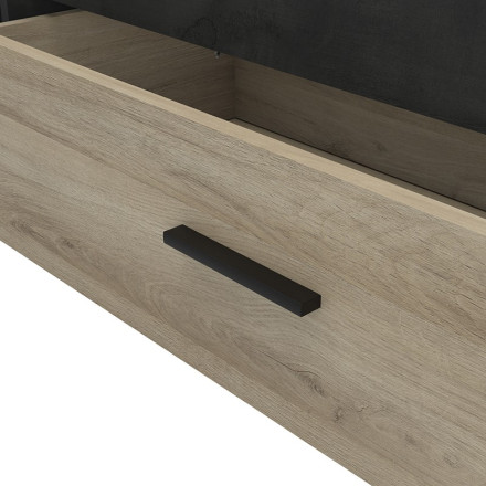 Lit 140x190 cm Pocket naturel et noir - Le Dépôt Bailleul