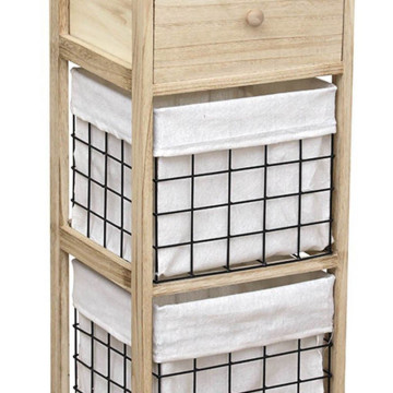 Chiffonnier bois 1 tiroir 2 paniers naturel - Le Dépôt Bailleul