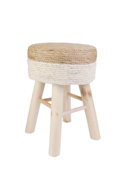Tabouret en jute beige et...