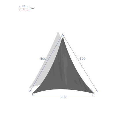 Toile solaire 5m luxe gris Hespéride triangulaire - le Dépôt Bailleul