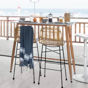Tabouret haut Kubu rotin métal Atmosphera - Le Dépôt Bailleul
