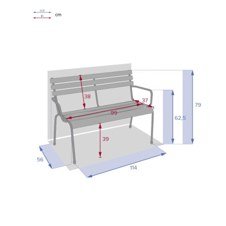 Banc extérieur Greensboro vert olive Hespéride - Le Dépôt Bailleul