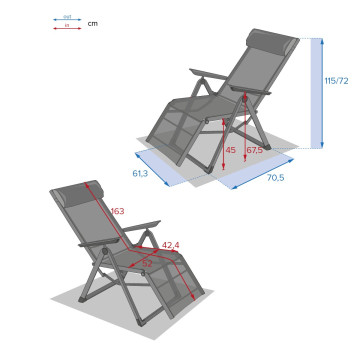 Chaise longue Decima Hespéride vert olive/graphite - Le Dépôt Bailleul