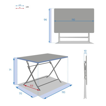 Table rectangulaire extérieur Greensboro grenade Hespéride  - Le Dépôt Bailleul