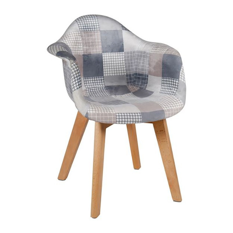 Fauteuil enfant patchwork bleu gris Ostaria