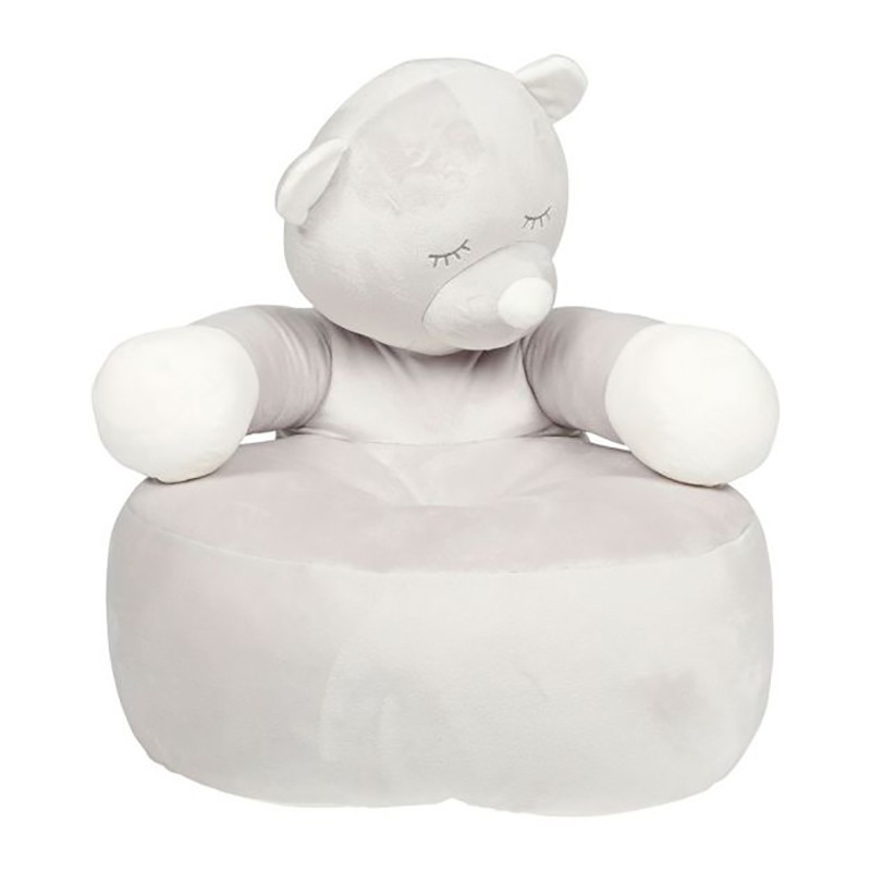 Fauteuil pouf enfant ours gris Ostaria