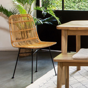 Chaise Kubu rotin métal Atmosphera - Le Dépôt Bailleul