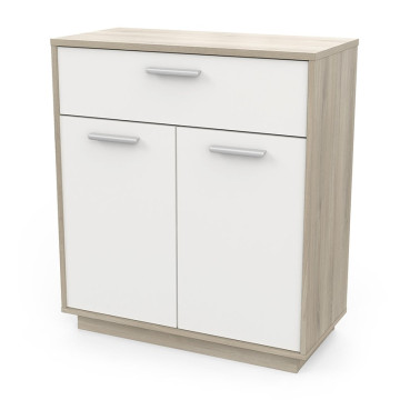 Meuble de rangement 2 portes 1 tiroir Léo - Le Dépôt Bailleul