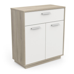 Meuble de rangement 2 portes 1 tiroir Léo - Le Dépôt Bailleul