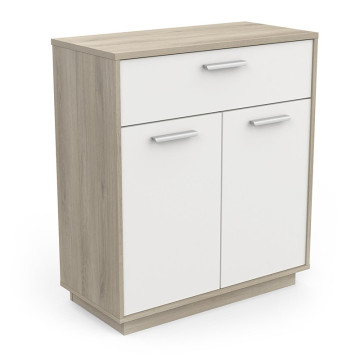 Meuble de rangement 2 portes 1 tiroir Léo - Le Dépôt Bailleul