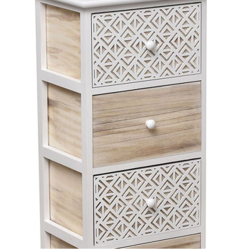 Meuble rectangulaire 4 tiroirs Séri bois blanc - Le Dépôt Bailleul