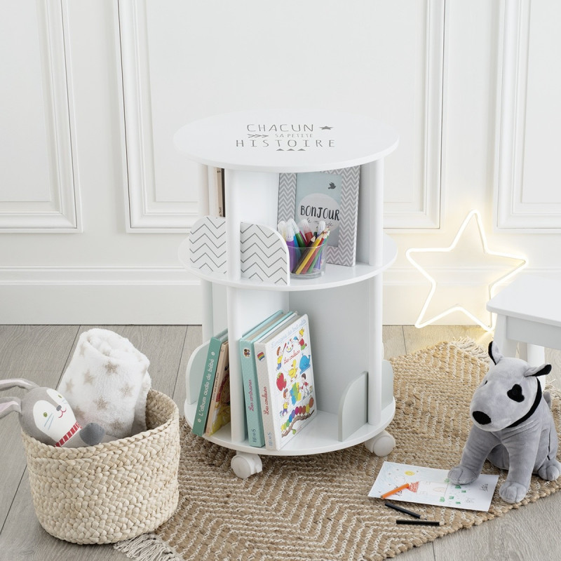 Colonne de rangement en tissu gris pour enfant - Le Dépôt Bailleul