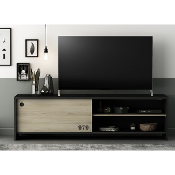 Meuble TV 1 porte coulissante Tomy - Le Dépôt Bailleul