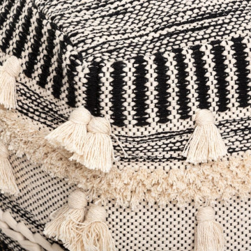 Pouf Lurex noir 45x45 cm Atmosphera - Le Dépôt Bailleul