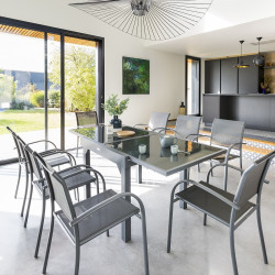 Table piazza extensible anthracite & graphite - Le Dépôt Bailleul