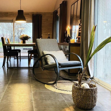 Fauteuil à bascule Nevada noir graphite Hespéride - Le Dépôt Bailleul