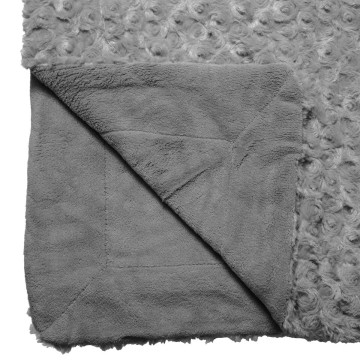 Plaid 180x230 fausse fourrure bouclée ardoise Atmsophera - Le Dépôt Bailleul