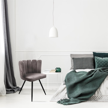 Chaise Ariel velours gris- Le Dépôt Bailleul