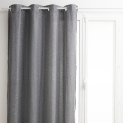 Rideau jacquard Tanis gris 140x260 Atmosphera - Le Dépôt Bailleul