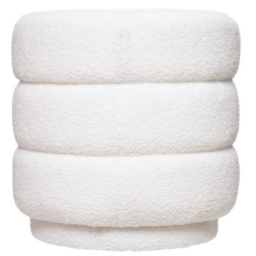 Pouf moumoute blanc Sinan Atmosphera - Le Dépôt Bailleul