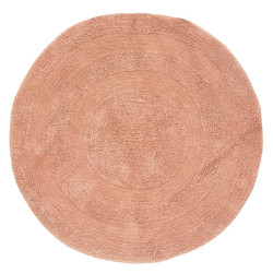 Tapis rond D120 spirale rose orangé Atmosphera - Le Dépôt Bailleul