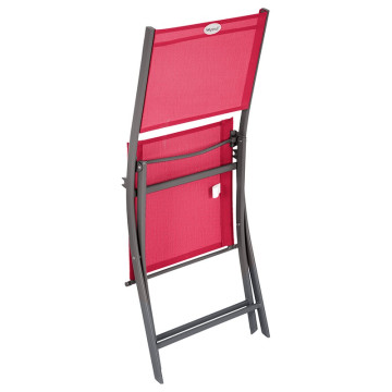 Chaise pliante Modula grenade/graphite Hespéride - Le Dépôt Bailleul