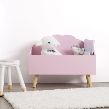 Coffre rangement enfant forme nuage rose Atmosphéra - Dépôt Bailleul