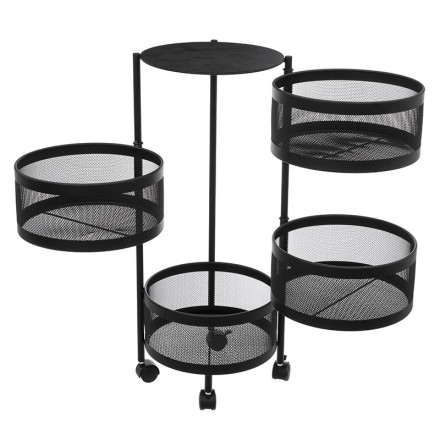 Desserte 4 paniers métal noir Mayaj 5five - Le Dépôt Bailleul