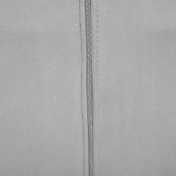 Fauteuil et tabouret velours Ermine gris Atmosphera - Le Dépôt Bailleul