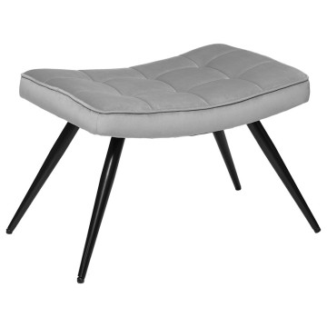 Fauteuil et tabouret velours Ermine gris Atmosphera - Le Dépôt Bailleul