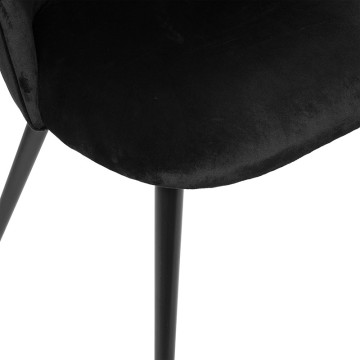Chaise en velours Slano noir Atmosphera - Le Dépôt Bailleul