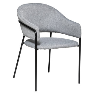 Fauteuil tissu gris Siron...