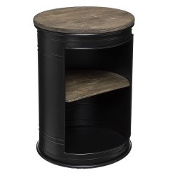 Table d'appoint bidon Diego noir petit modèle Atmosphera -Le Dépôt Bailleul