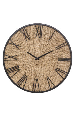 Horloge métal et paille...