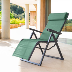Chaise longue Decima Hespéride vert olive/graphite - Le Dépôt Bailleul