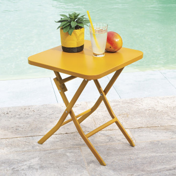 Table d'appoint pliante 40x40 ocre Hespéride - Le Dépôt Bailleul