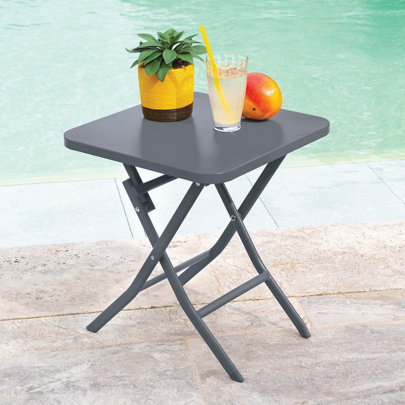 Table d'appoint pliante 40x40 graphite Hespéride - Le Dépôt Bailleul