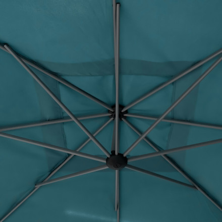 Parasol décentré carré Manoa bleu canard Hespéride - Le Dépôt Bailleul