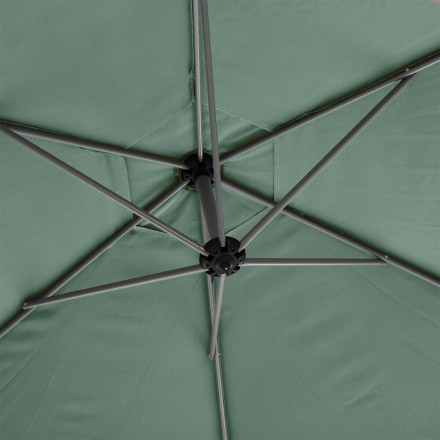 Parasol décentré rond Manoa vert olive Hespéride - Le Dépôt Bailleul